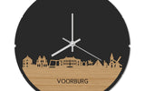 Skyline Klok Rond Voorburg Bamboe