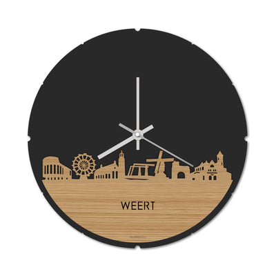 Skyline Clock Round Weert Bamboo