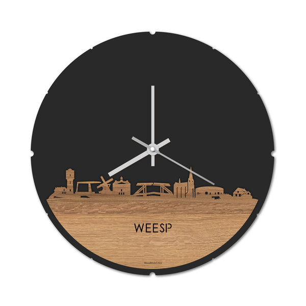 Skyline Klok Weesp Eiken houten cadeau decoratie relatiegeschenk van WoodWideCities