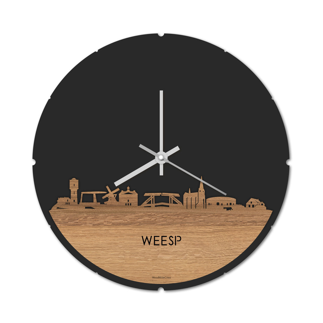 Skyline Klok Weesp Eiken houten cadeau decoratie relatiegeschenk van WoodWideCities