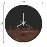 Skyline Klok Rond Weesp Palissander houten cadeau decoratie relatiegeschenk van WoodWideCities