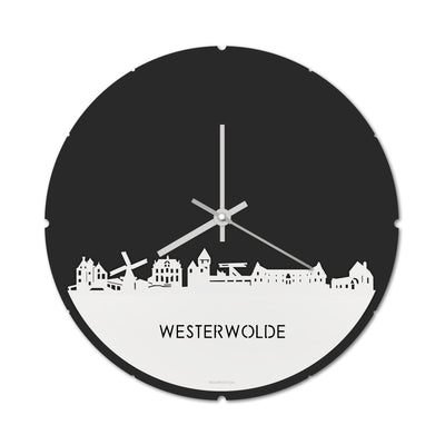 Skyline Clock Round Westerwolde White Glossy