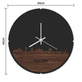 Skyline Klok Rond Wijchen Palissander houten cadeau decoratie relatiegeschenk van WoodWideCities