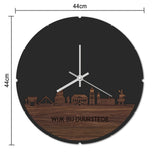 Skyline Klok Rond Wijk bij Duurstede Palissander houten cadeau decoratie relatiegeschenk van WoodWideCities