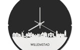 Skyline Klok Rond Willemstad Wit Glanzend