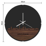 Skyline Klok Rond Winterswijk Eiken houten cadeau decoratie relatiegeschenk van WoodWideCities