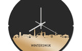 Skyline Klok Rond Winterswijk Goud Metallic