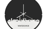 Skyline Klok Rond Winterswijk Wit Glanzend