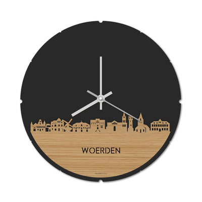 Skyline Clock Round Woerden Bamboo