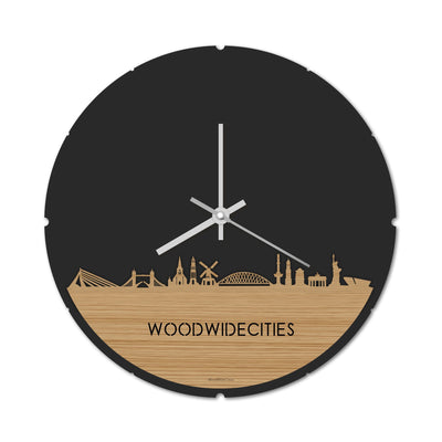 Skyline Klok Rond WoodWideCities Bamboe