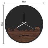 Skyline Klok Rond Zaandam Bamboe houten cadeau decoratie relatiegeschenk van WoodWideCities
