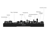 Skyline Klok Rond Zeist Eiken houten cadeau decoratie relatiegeschenk van WoodWideCities