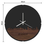Skyline Klok Rond Zevenaar Palissander houten cadeau decoratie relatiegeschenk van WoodWideCities