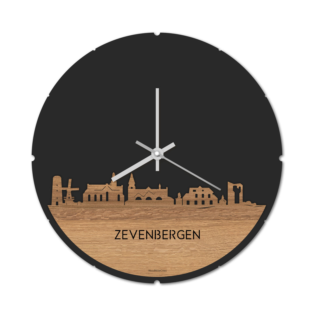Skyline Klok Zevenbergen Eiken houten cadeau decoratie relatiegeschenk van WoodWideCities