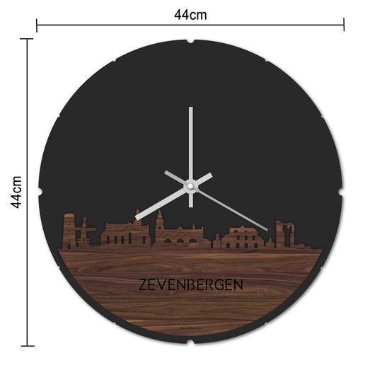 Skyline Klok Rond Zevenbergen Palissander houten cadeau decoratie relatiegeschenk van WoodWideCities