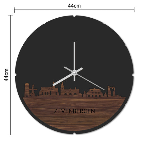 Skyline Klok Rond Zevenbergen Spiegel gerecycled kunststof cadeau decoratie relatiegeschenk van WoodWideCities