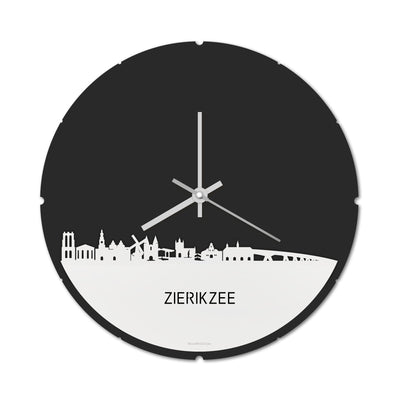 Skyline Klok Rond Zierikzee Wit Glanzend