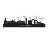 Skyline Klok Rond Zoetermeer Eiken houten cadeau decoratie relatiegeschenk van WoodWideCities