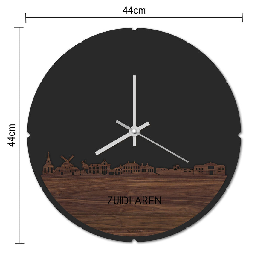 Skyline Klok Rond Zuidlaren Metallic Goud gerecycled kunststof cadeau decoratie relatiegeschenk van WoodWideCities