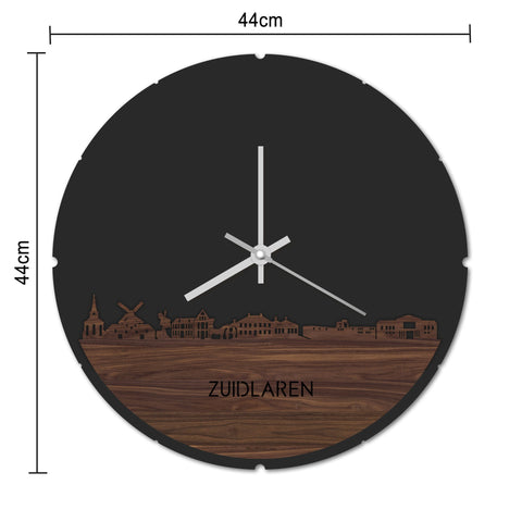 Skyline Klok Rond Zuidlaren Palissander houten cadeau decoratie relatiegeschenk van WoodWideCities