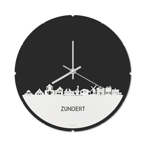 Skyline Klok Rond Zundert Wit glanzend gerecycled kunststof cadeau decoratie relatiegeschenk van WoodWideCities