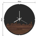 Skyline Klok Rond Zwaag Palissander houten cadeau decoratie relatiegeschenk van WoodWideCities