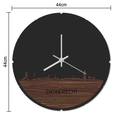 Skyline Klok Rond Zwijndrecht Bamboe houten cadeau decoratie relatiegeschenk van WoodWideCities