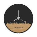 Skyline Clock Round Zwijndrecht Bamboo