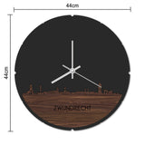 Skyline Klok Rond Zwijndrecht Palissander houten cadeau decoratie relatiegeschenk van WoodWideCities