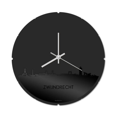 Skyline Clock Round Zwijndrecht Black Glossy