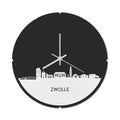 Skyline Klok Rond Zwolle Wit Glanzend