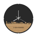 Skyline Clock Round 's-Gravendeel Bamboo