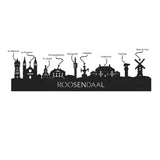 Skyline Klok Roosendaal Black houten cadeau wanddecoratie relatiegeschenk van WoodWideCities