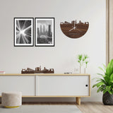 Skyline Klok Rotterdam Noten houten cadeau wanddecoratie relatiegeschenk van WoodWideCities
