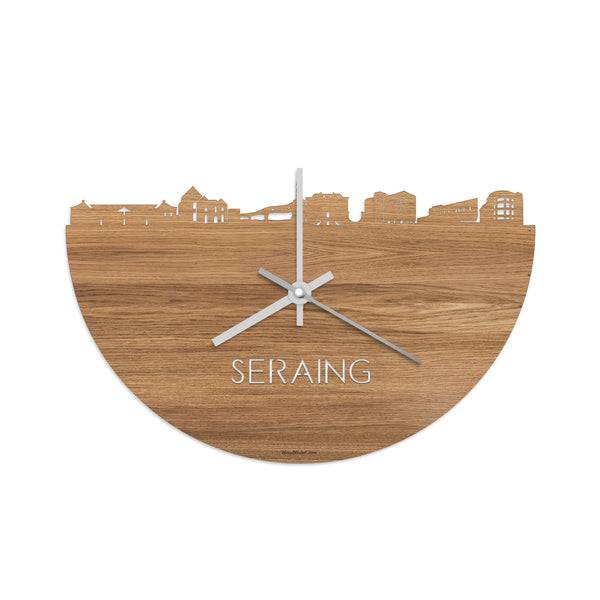 Skyline Klok Seraing Eiken houten cadeau decoratie relatiegeschenk van WoodWideCities