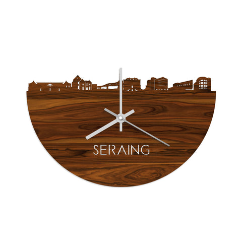 Skyline Klok Seraing Palissander houten cadeau decoratie relatiegeschenk van WoodWideCities