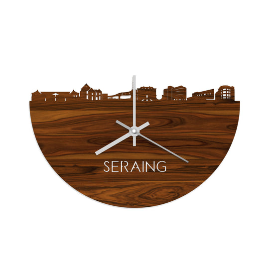Skyline Klok Seraing Palissander houten cadeau decoratie relatiegeschenk van WoodWideCities