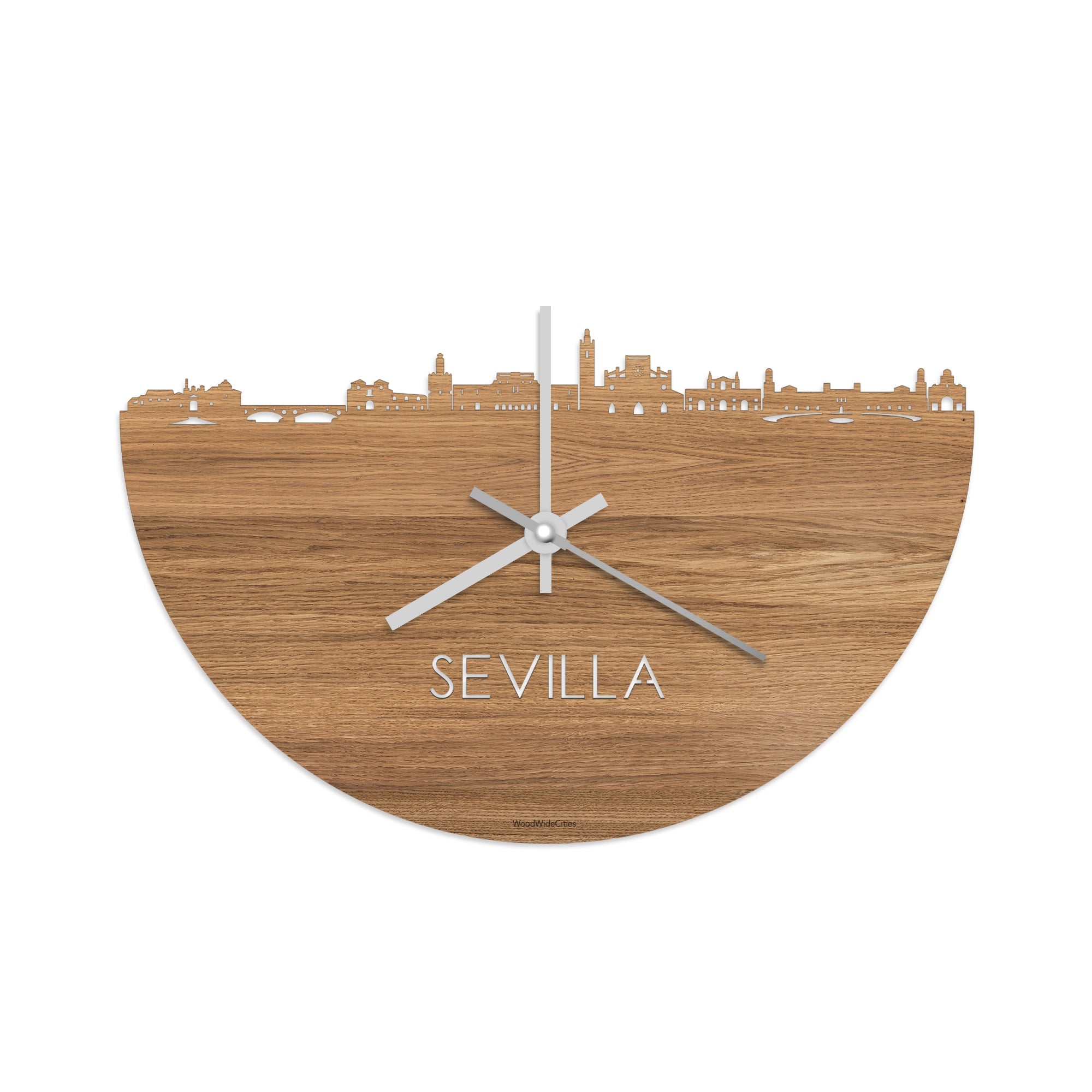 Skyline Klok Sevilla Eiken houten cadeau decoratie relatiegeschenk van WoodWideCities