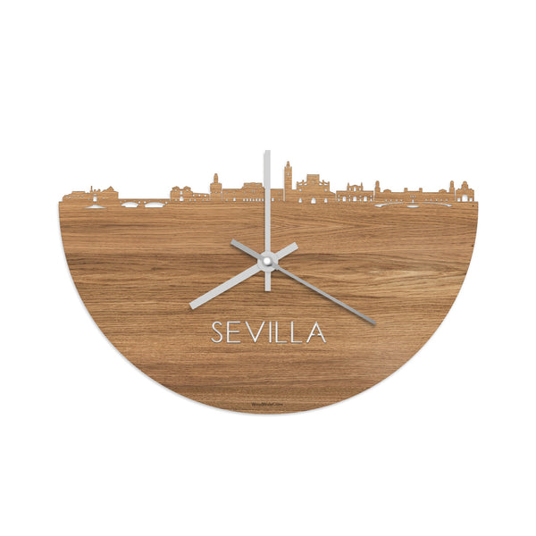 Skyline Klok Sevilla Eiken houten cadeau decoratie relatiegeschenk van WoodWideCities