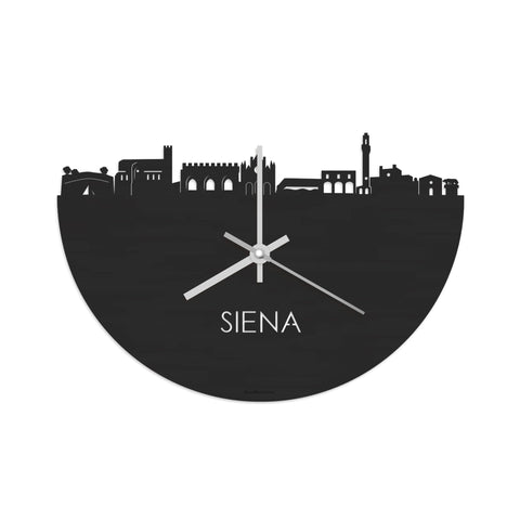 Skyline Klok Siena Black Zwart houten cadeau decoratie relatiegeschenk van WoodWideCities