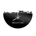 Skyline Clock Singapore Black Glossy