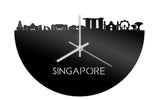 Skyline Klok Singapore Zwart Glanzend