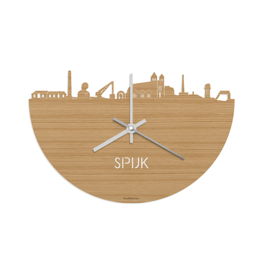 Skyline Klok Spijk-Zevenaar Bamboe houten cadeau decoratie relatiegeschenk van WoodWideCities
