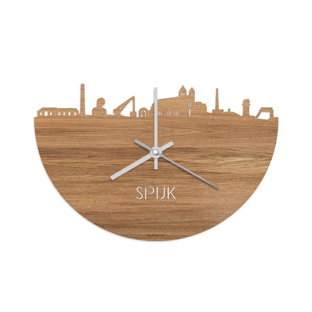 Skyline Klok Spijk-Zevenaar Eiken houten cadeau decoratie relatiegeschenk van WoodWideCities