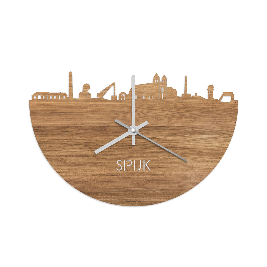 Skyline Klok Spijk-Zevenaar Eiken houten cadeau decoratie relatiegeschenk van WoodWideCities