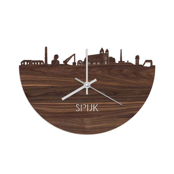 Skyline Klok Spijk-Zevenaar Noten houten cadeau decoratie relatiegeschenk van WoodWideCities