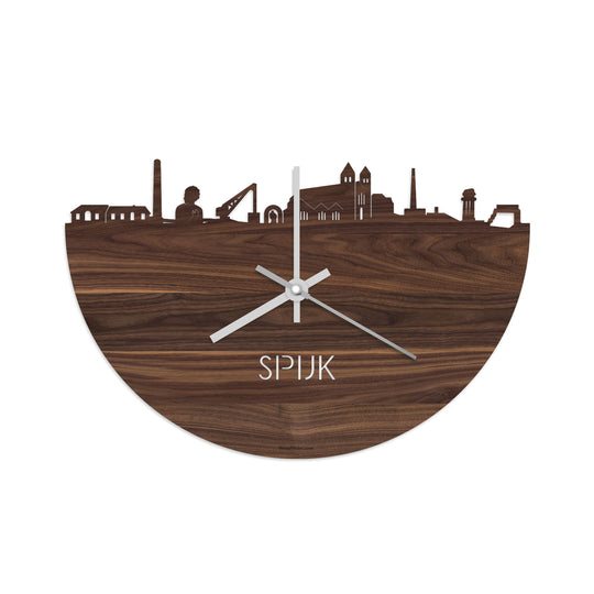 Skyline Klok Spijk-Zevenaar Noten houten cadeau decoratie relatiegeschenk van WoodWideCities