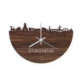 Skyline Klok Spijkenisse Noten houten cadeau decoratie relatiegeschenk van WoodWideCities