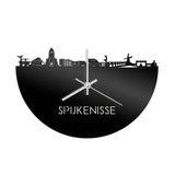 Skyline Klok Spijkenisse Zwart glanzend gerecycled kunststof cadeau decoratie relatiegeschenk van WoodWideCities