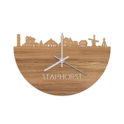Skyline Klok Staphorst Eiken houten cadeau decoratie relatiegeschenk van WoodWideCities